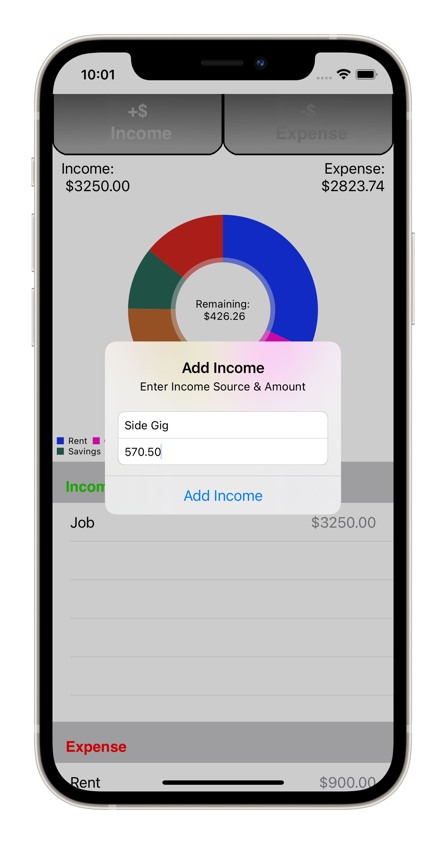 Money Buddy Personal Finance iOS App Screen Shot 2